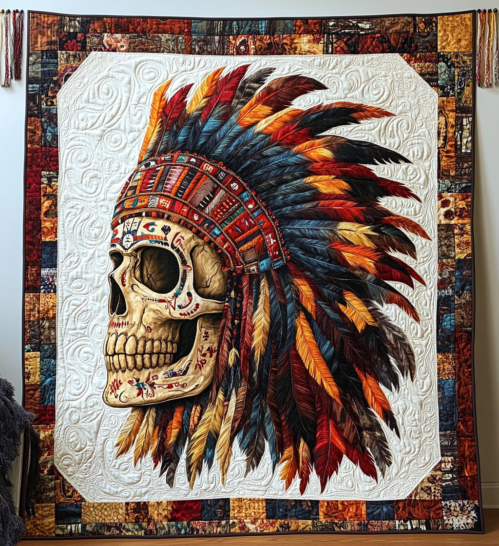 Native American Skull DAI301224054 Quilt Blanket