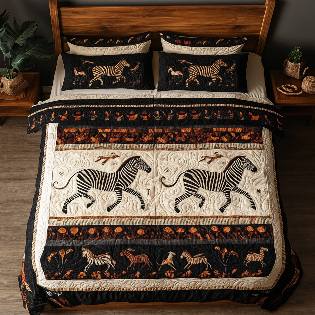 Zebra DAI101224001 Quilt Bedding Set