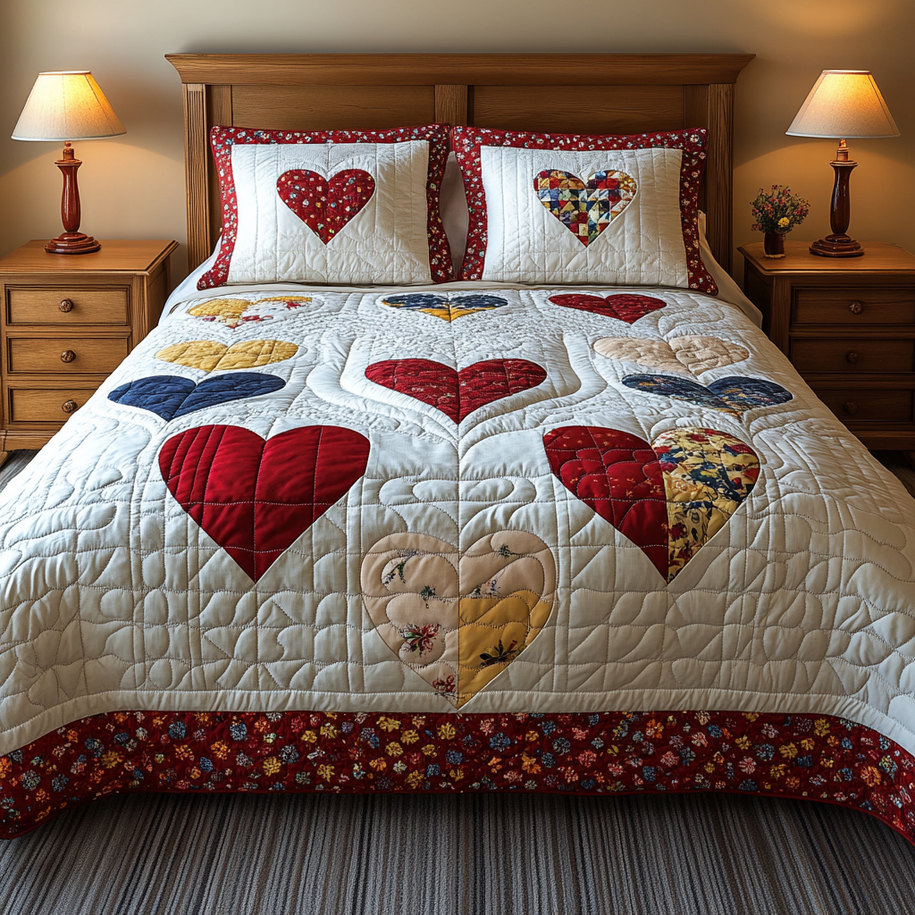 Heart DAI040924004 Quilt Bedding Set