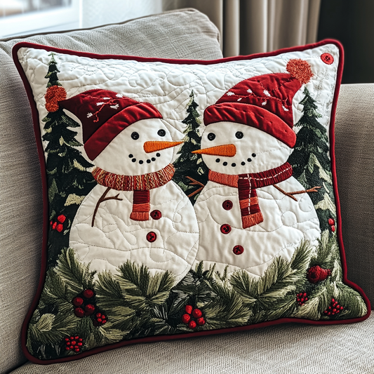 Christmas Snowman TAI141124351 Quilted Pillow Case