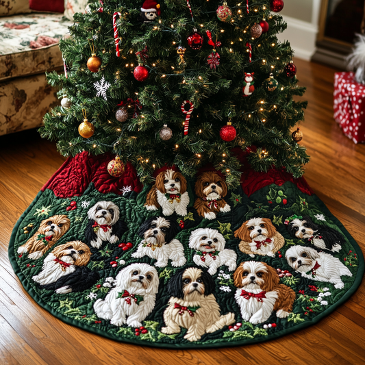 Shih Tzu TAI111124392 Quilted Tree Skirt