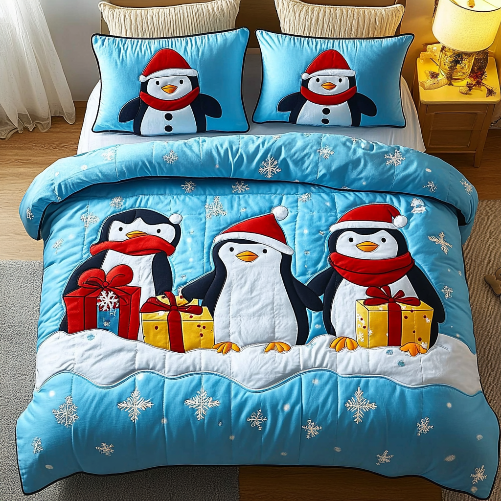 Christmas Penguin TAI201124312 Quilt Bedding Set