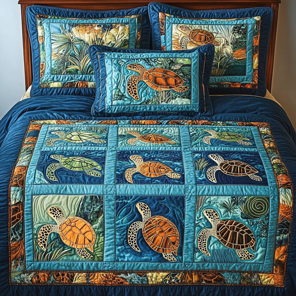 Sea Turtle TAI141124144 Quilt Bedding Set