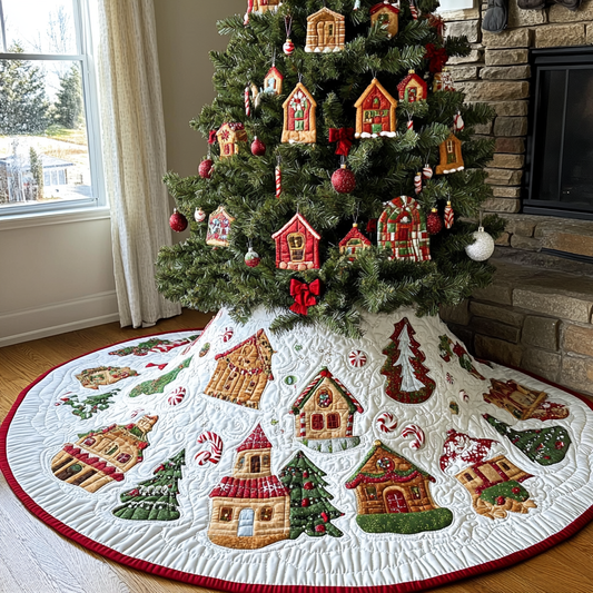 Gingerbread Village DAI040924143 Quilted Tree Skirt