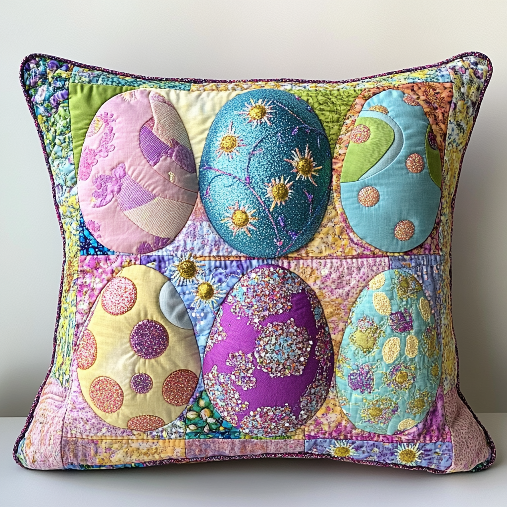 Easter Egg DAI241224155 Quilted Pillow Case