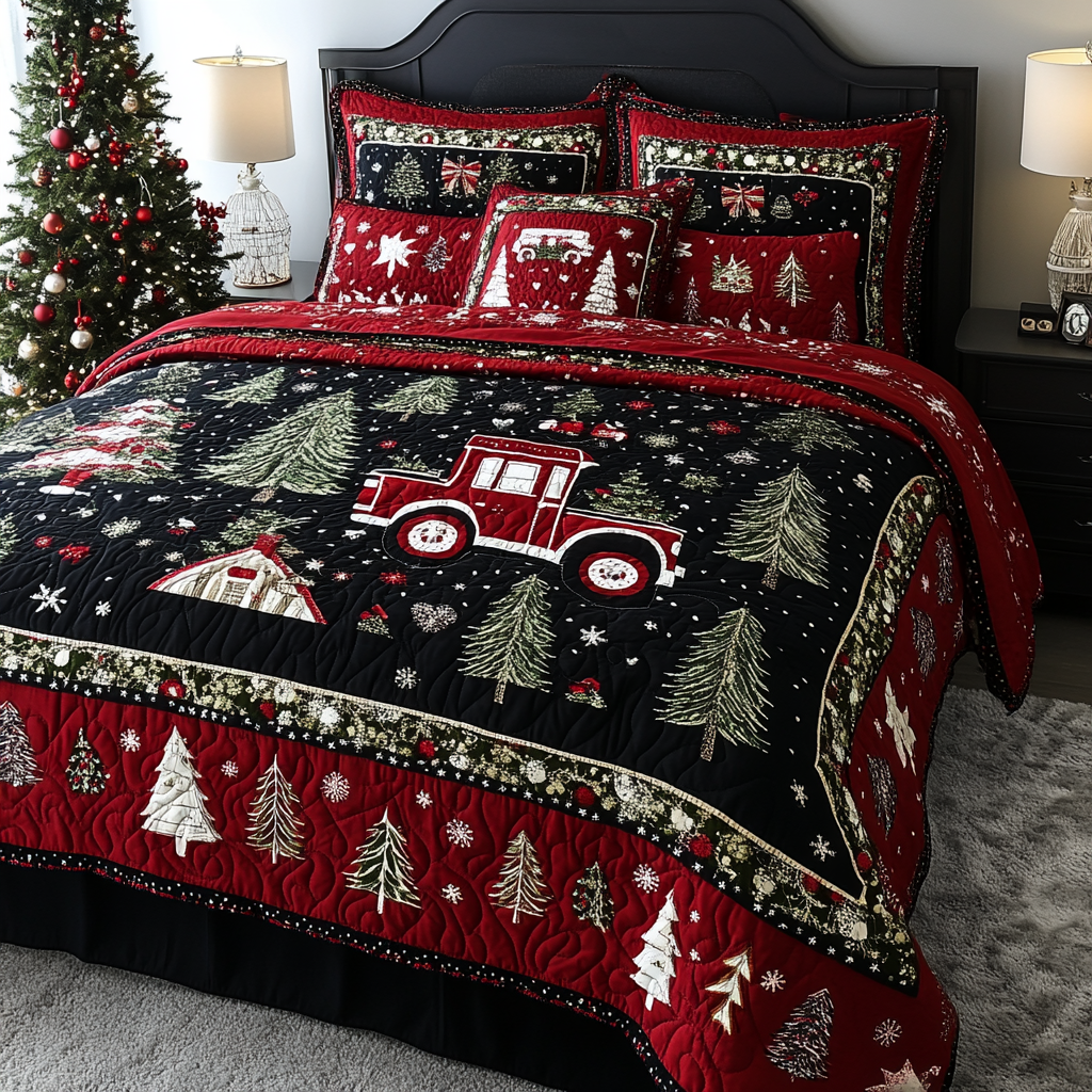 Christmas Truck TAI041024507 Quilt Bedding Set