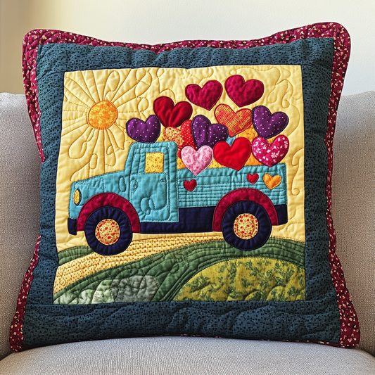 Valentine Truck DAI241224143 Quilted Pillow Case