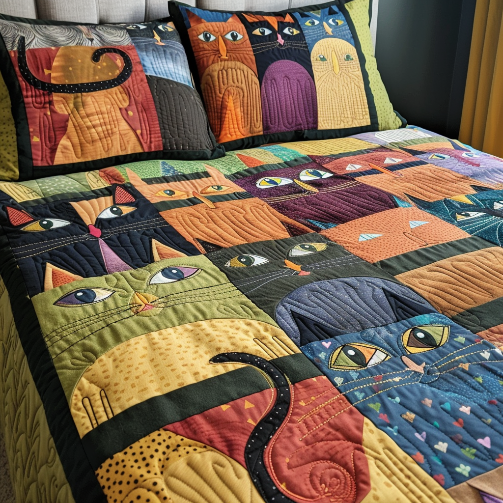 Cat TAI040724001 Quilt Bedding Set