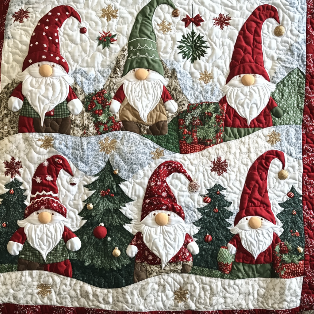 Christmas Gnome TAI201124406 Quilt Blanket