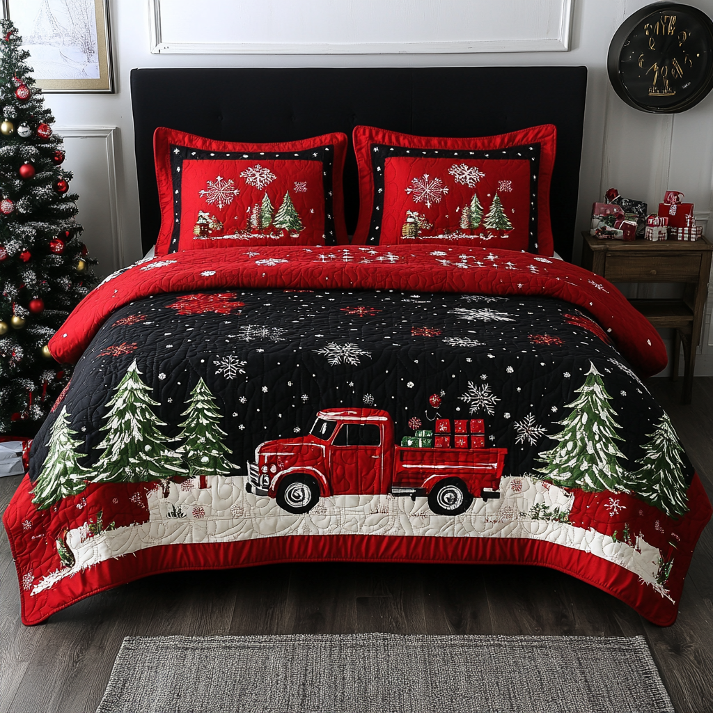 Christmas Truck TAI260924013 Quilt Bedding Set