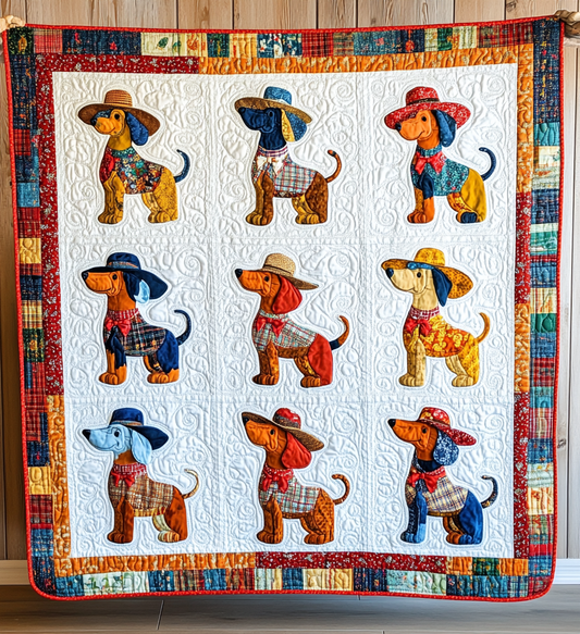 Cowboy Dachshund DAI241224391 Quilt Blanket