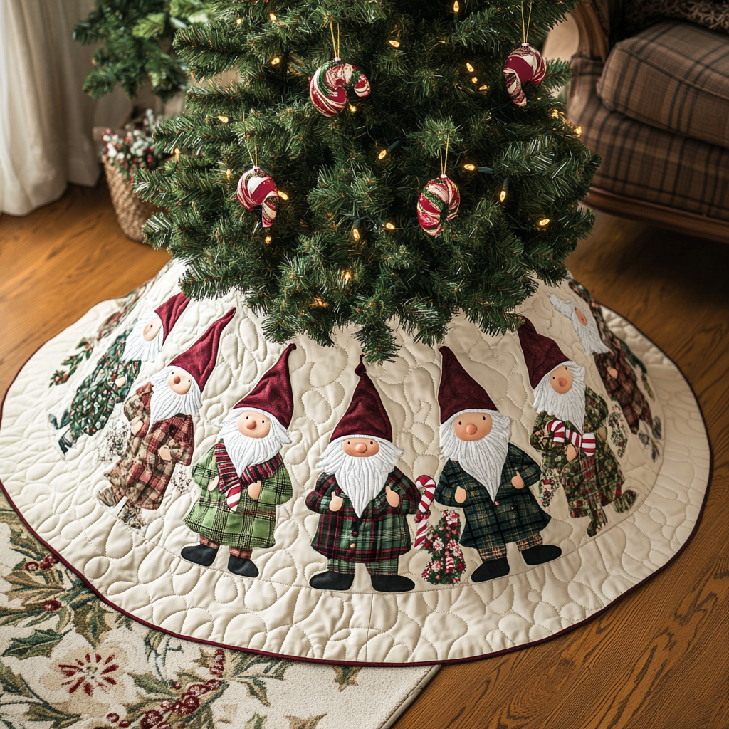 Christmas Gnome TAI041024108 Quilted Tree Skirt