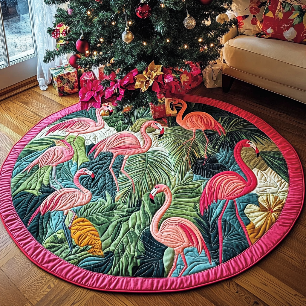 Flamingo TAI101224649 Quilted Tree Skirt