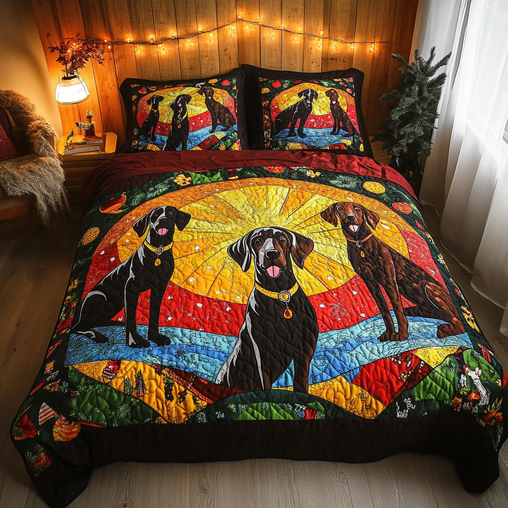 German Shorthaired Pointer TAI181024354 Quilt Bedding Set