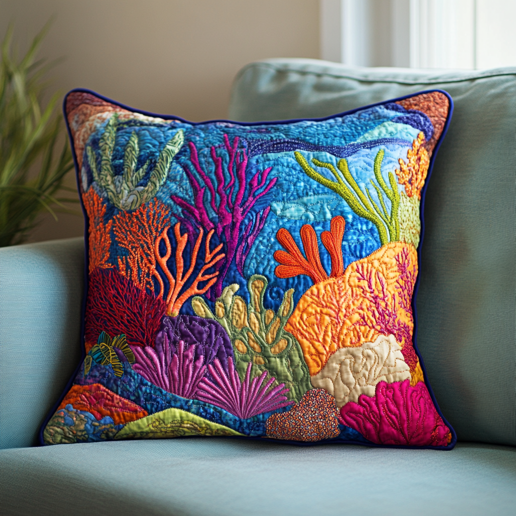 Coral Reef DAI150125153 Quilted Pillow Case