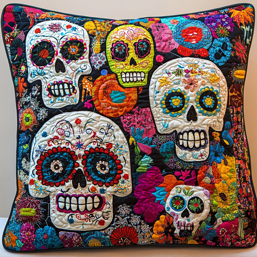 Sugar Skull TAI181024567 Quilted Pillow Case