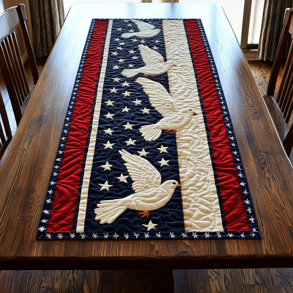 Patriotic Dove DAI190225262 Quilted Table Runner