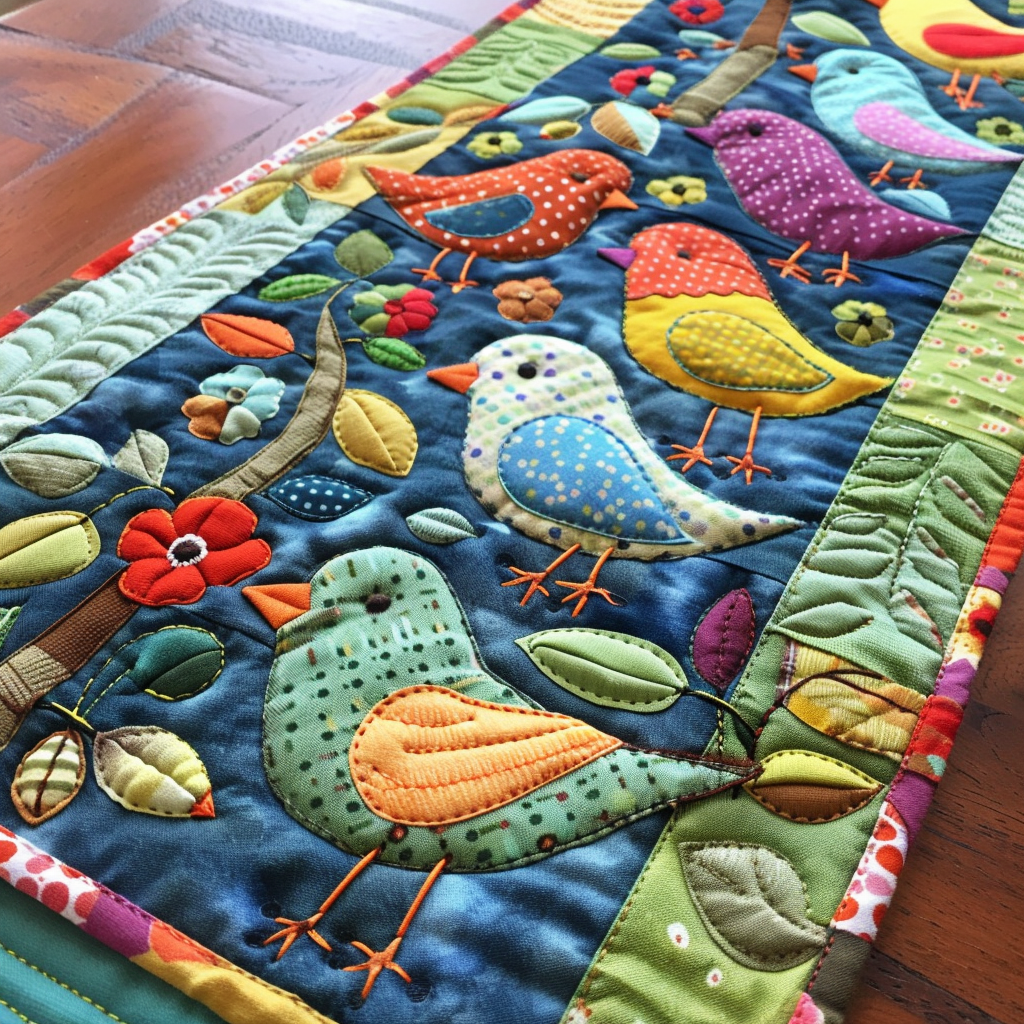 Birds TAI251124213 Quilted Table Runner