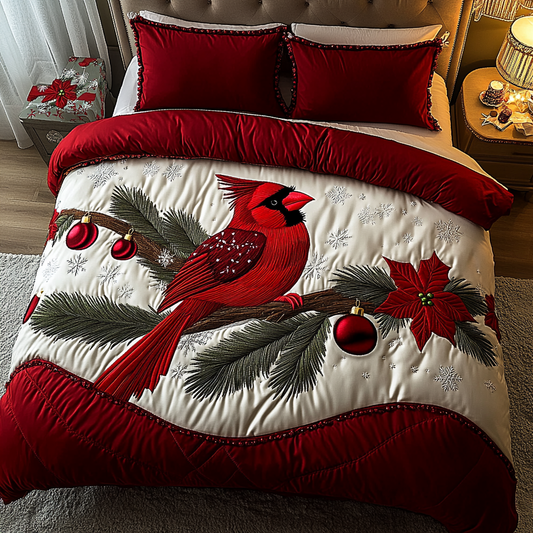 Christmas Cardinal TAI201124242 Quilt Bedding Set