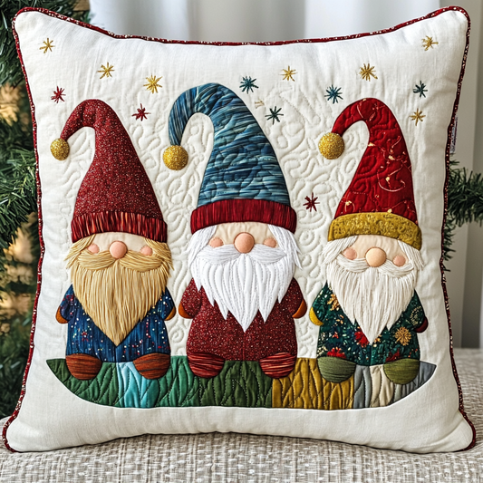 Christmas Gnome TAI181024406 Quilted Pillow Case