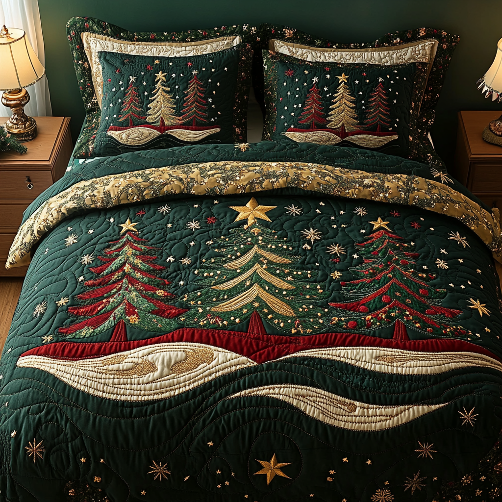 Christmas Tree TAI141124105 Quilt Bedding Set