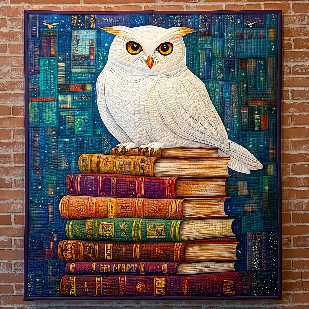 Bookish Owl DAI090125159 Quilt Blanket