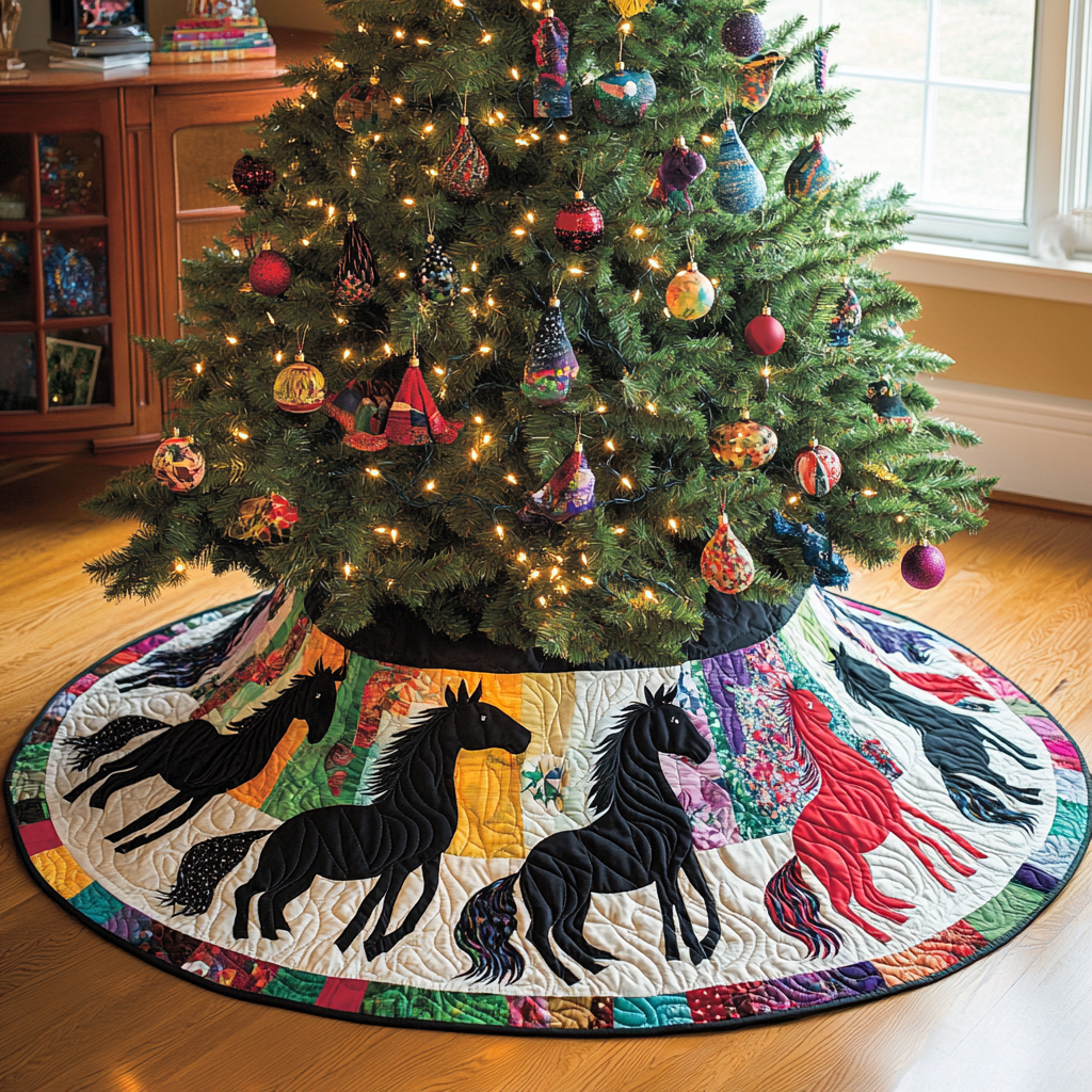 Horse TAI041024126 Quilted Tree Skirt