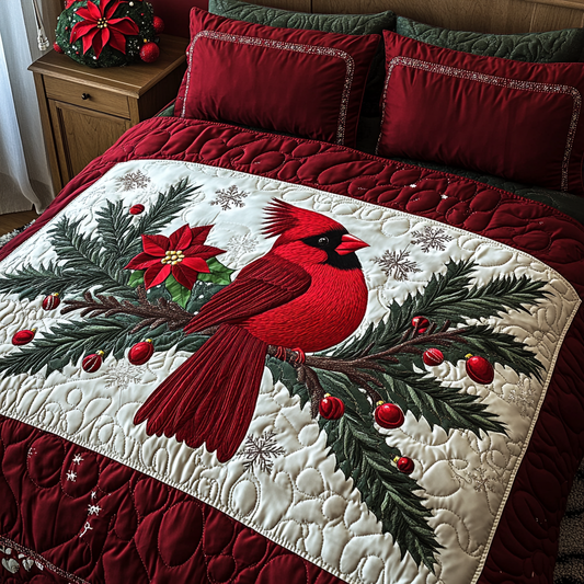 Christmas Cardinal TAI201124250 Quilt Bedding Set