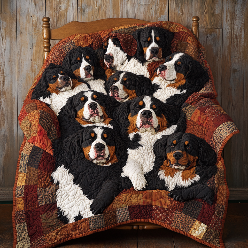 Bernese Mountain Dogs TAI111124238 Quilt Blanket