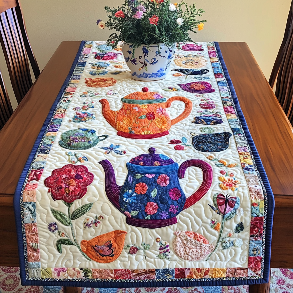 Teapot TAI041024320 Quilted Table Runner