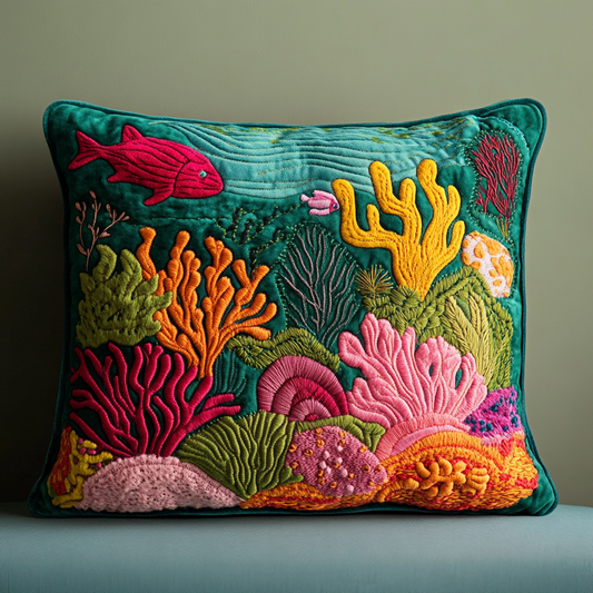 Coral Reef DAI150125154 Quilted Pillow Case