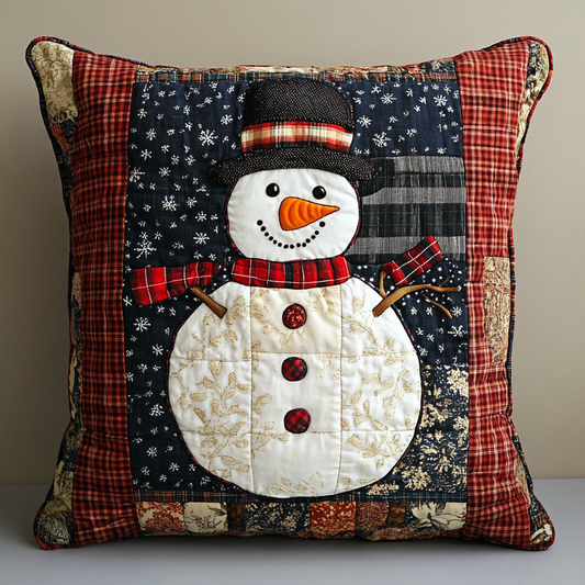 Christmas Snowman TAI130824247 Quilted Pillow Case