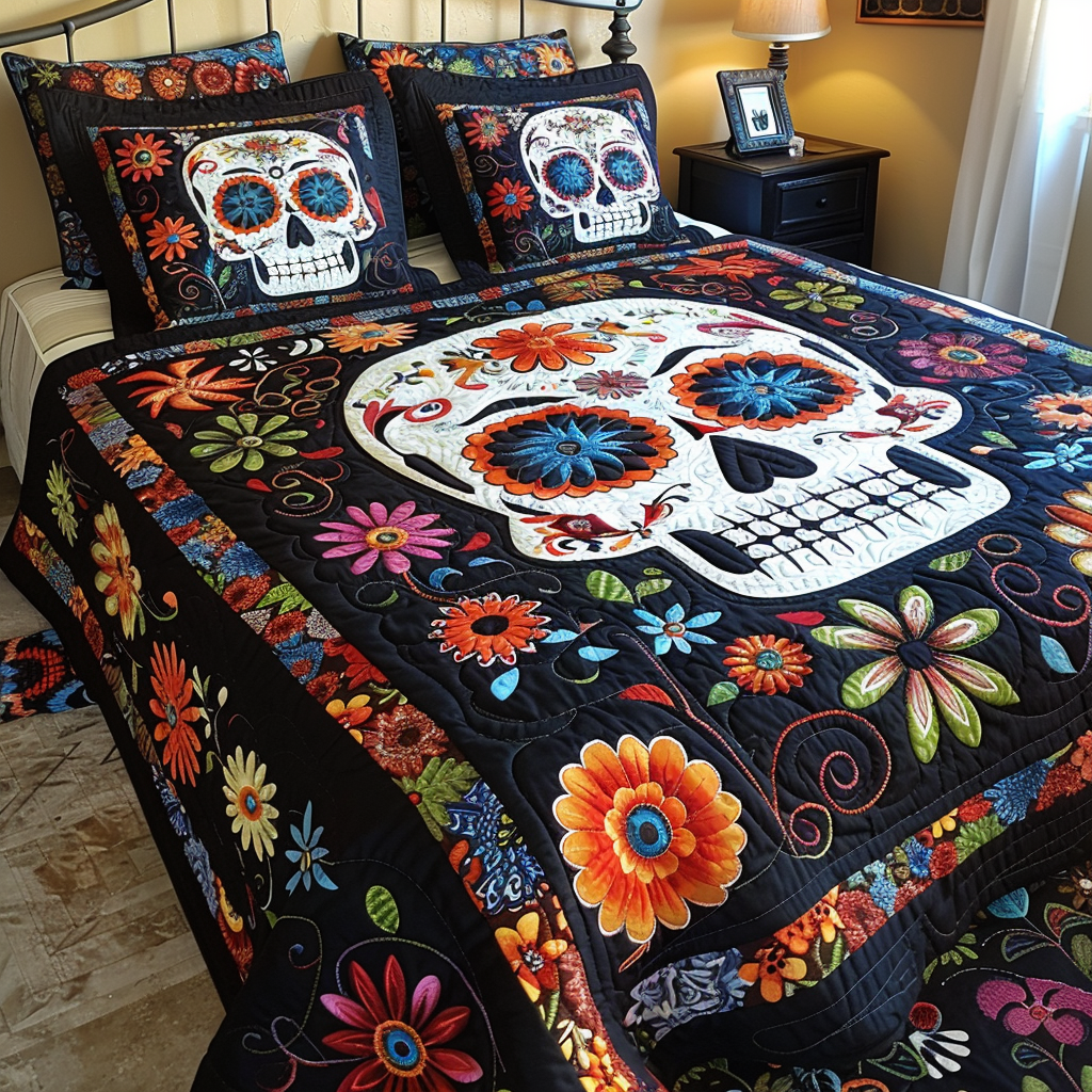 Sugar Skull TAI170724100 Quilt Bedding Set