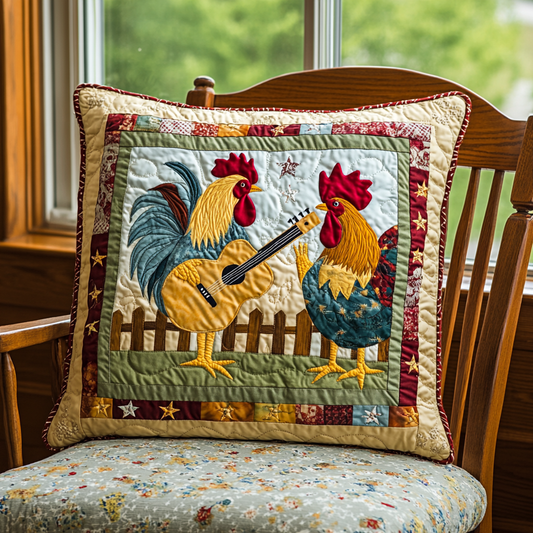 Chicken Guitarist DAI241224105 Quilted Pillow Case