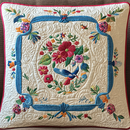Hummingbird Flower DAI110225273 Quilted Pillow Case