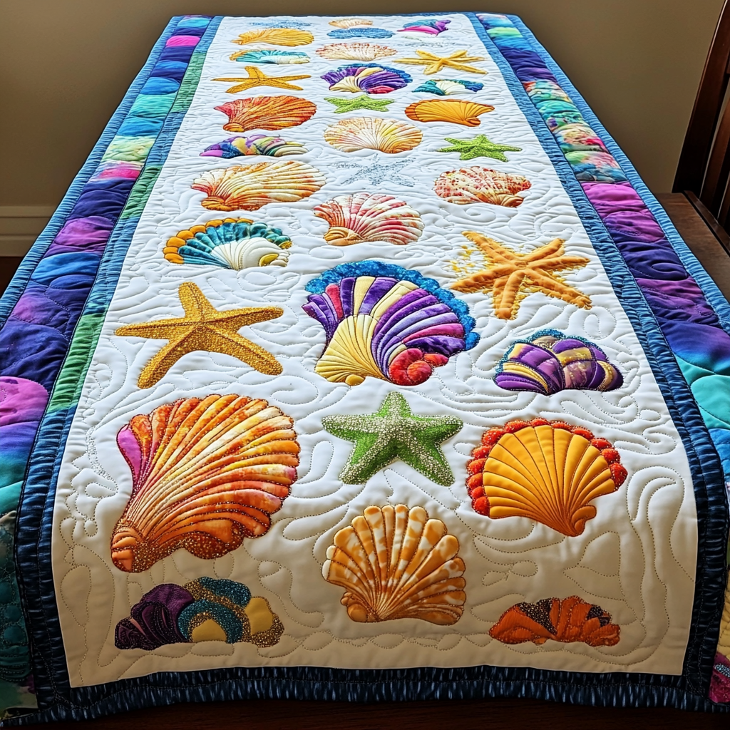 Seashell And Starfish DAI200125354 Quilted Table Runner