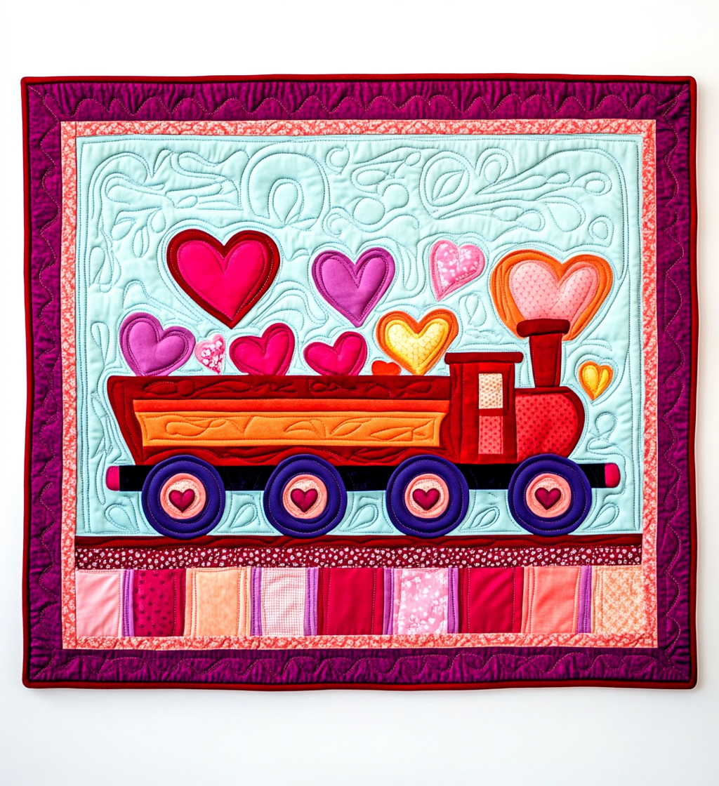 Valentine Train DAI241224010 Quilted Placemats