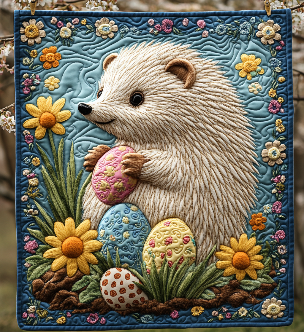 Easter Hedgehog DAI090125247 Quilt Blanket