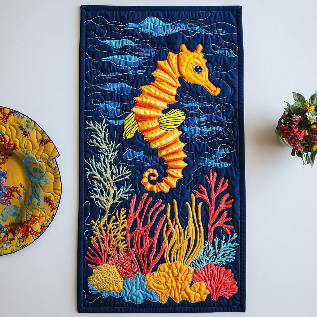 Seahorse DAI110225410 Quilted Table Runner