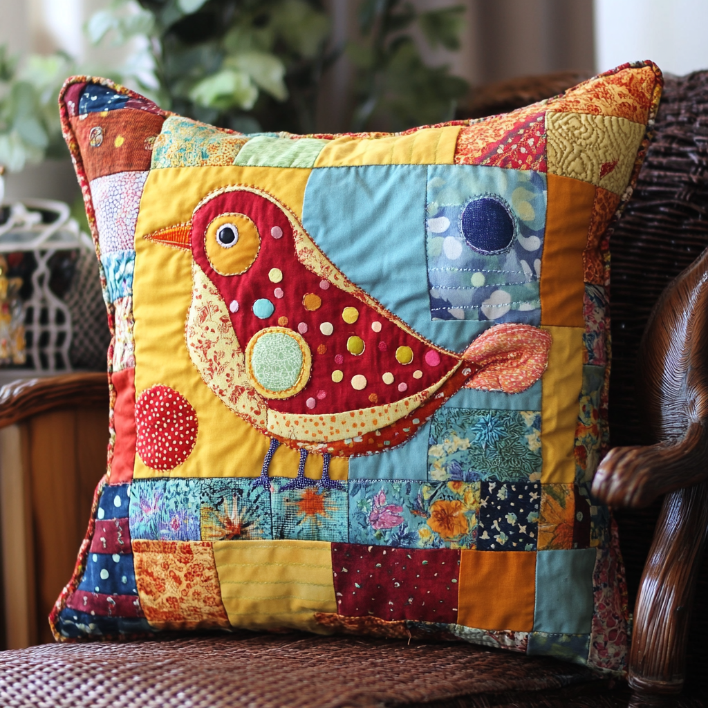 Bird TAI130824215 Quilted Pillow Case