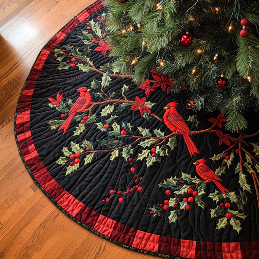 Christmas Cardinal TAI091024324 Quilted Tree Skirt