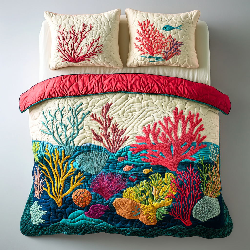 Coral Reef DAI150125261 Quilt Bedding Set