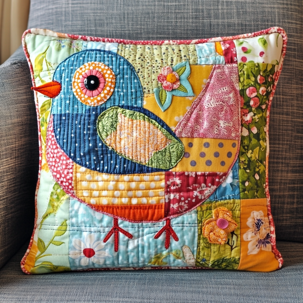 Bird TAI130824220 Quilted Pillow Case