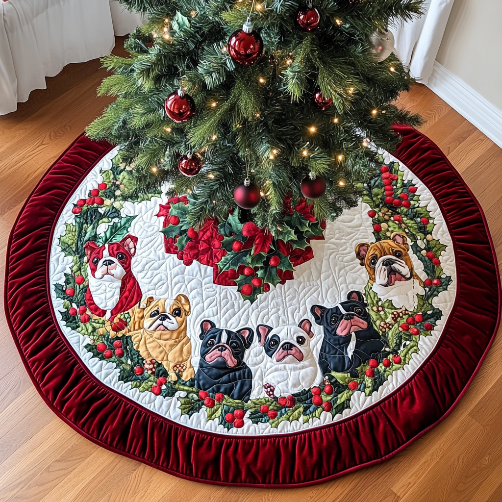 French Bulldog TAI041024186 Quilted Tree Skirt