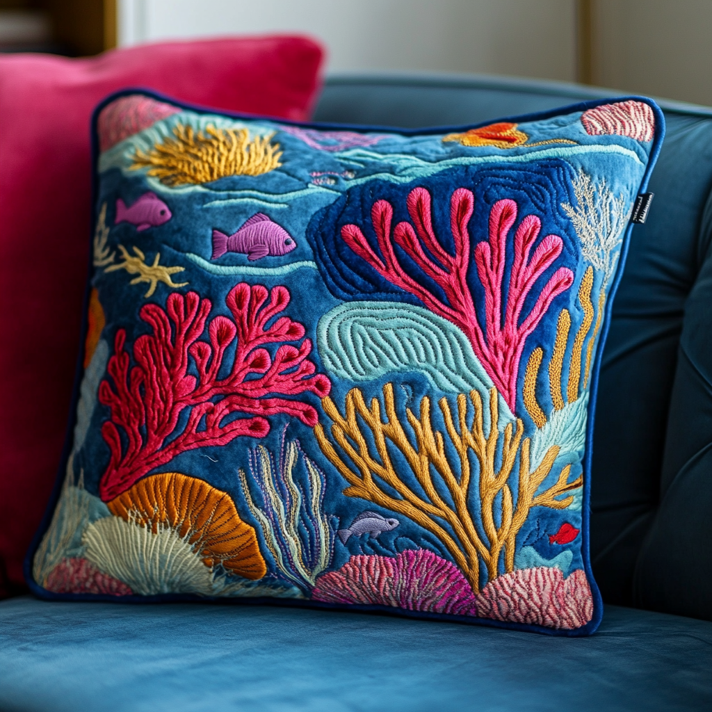 Coral Reef DAI150125157 Quilted Pillow Case