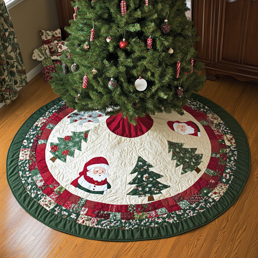 Christmas Santa DAI040924075 Quilted Tree Skirt