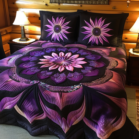 Purple Flower TAI251124129 Quilt Bedding Set