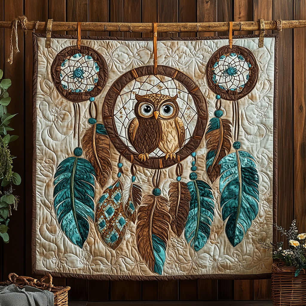 Owl Dreamcatcher DAI241224422 Quilt Blanket