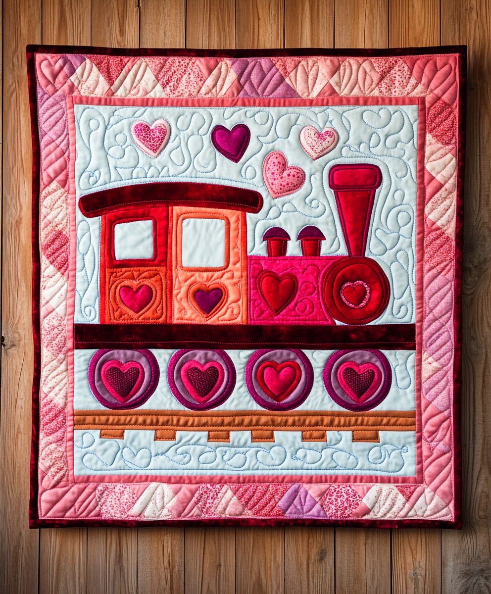 Valentine Train DAI241224454 Quilt Blanket