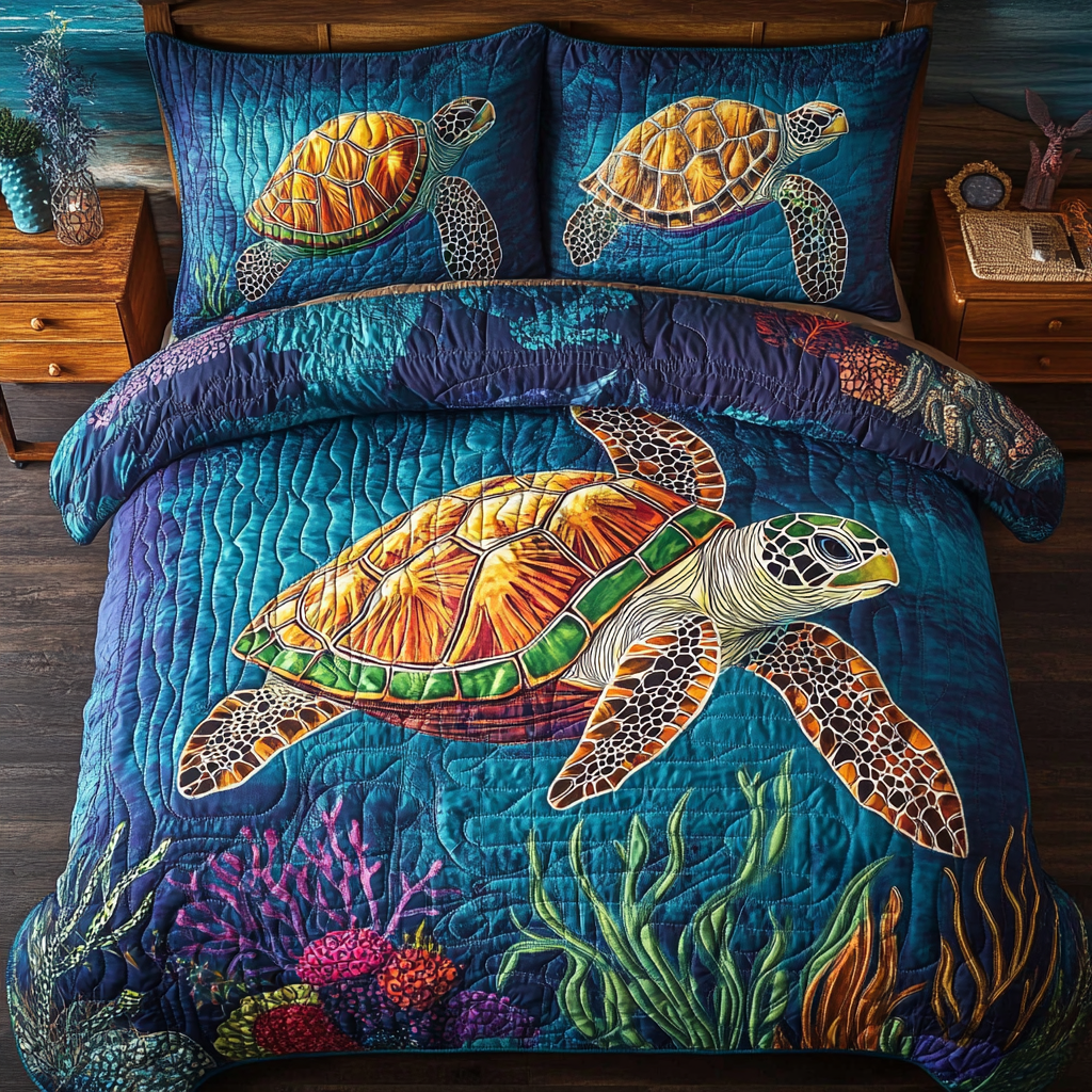 Sea Turtle TAI141124150 Quilt Bedding Set